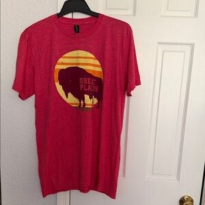 Anvil Red Graphic Tee with Buffalo Design